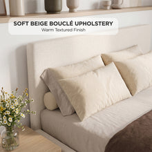 Load image into Gallery viewer, lt11064-lifteo-boucle-double-gas-lift-bed-frame-beige-2609096