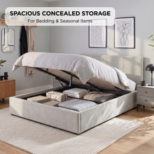 Load image into Gallery viewer, Elevon Double Gas Lift Bed Frame - Linen Grey