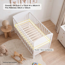 Load image into Gallery viewer, 24505-mote-wooden-baby-cot-white-2609091