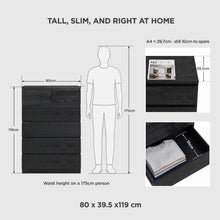 Load image into Gallery viewer, 23807-tongass-wooden-6-drawers-tallboy-black-2609111