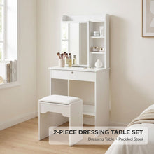 Load image into Gallery viewer, 23622-cyclamen-dressing-table-with-drawers-set-2pcs-white-2609112