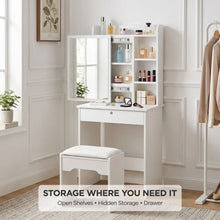 Load image into Gallery viewer, 23622-cyclamen-dressing-table-with-drawers-set-2pcs-white-2609111