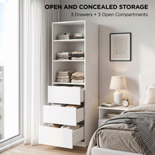 Load image into Gallery viewer, 23958-payette-3-drawer-shelf-wardrobe-white-2609112