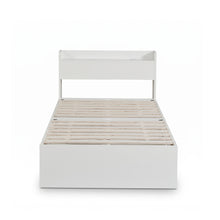 Load image into Gallery viewer, Elda Single Bed Frame with USB Port &amp; Drawers - White