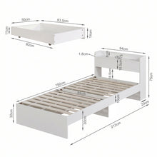 Load image into Gallery viewer, Elda Single Bed Frame with USB Port &amp; Drawers - White