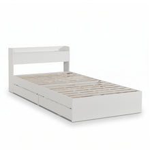 Load image into Gallery viewer, Elda King Single Bed Frame with USB Port &amp; Drawers - White