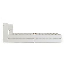 Load image into Gallery viewer, Elda King Single Bed Frame with USB Port &amp; Drawers - White