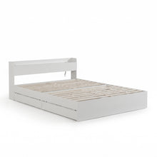 Load image into Gallery viewer, Elda Queen Bed Frame with USB Port &amp; Drawers - White