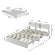 Load image into Gallery viewer, Elda Queen Bed Frame with USB Port &amp; Drawers - White