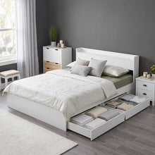 Load image into Gallery viewer, Elda Queen Bed Frame with USB Port &amp; Drawers - White