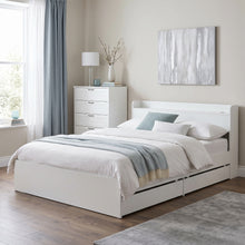 Load image into Gallery viewer, Elda Queen Bed Frame with USB Port &amp; Drawers - White