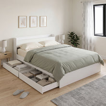 Load image into Gallery viewer, Elda Double Bed Frame with USB Port &amp; Drawers - White