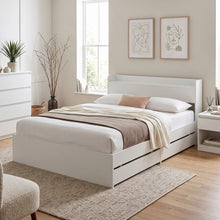 Load image into Gallery viewer, Elda Double Bed Frame with USB Port &amp; Drawers - White