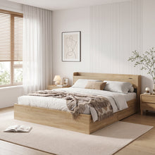 Load image into Gallery viewer, Elda King Bed Frame with USB Port &amp; Drawers - Natural