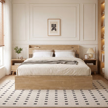 Load image into Gallery viewer, Elda King Bed Frame with USB Port &amp; Drawers - Natural