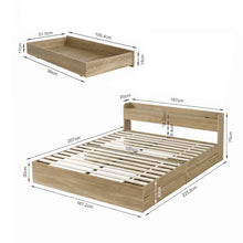 Load image into Gallery viewer, Elda King Bed Frame with USB Port &amp; Drawers - Natural