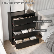 Load image into Gallery viewer, 23806-tongass-wooden-5-drawers-tallboy-black-2609144