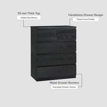 Load image into Gallery viewer, 23806-tongass-wooden-5-drawers-tallboy-black-2609143
