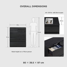 Load image into Gallery viewer, 23806-tongass-wooden-5-drawers-tallboy-black-2609142