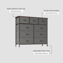 Load image into Gallery viewer, lt10263-madilyn-9-drawers-tallboy-black-walnut-2609143
