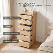 Load image into Gallery viewer, 23936-tongass-6-drawer-slim-tallboy-oak-2609144