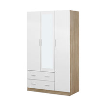 Load image into Gallery viewer, 24400-bram-3-door-wardrobe-cabinet-with-mirror-oak-white-2609154