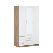 Load image into Gallery viewer, 24400-bram-3-door-wardrobe-cabinet-with-mirror-oak-white-2609151