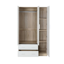 Load image into Gallery viewer, 24400-bram-3-door-wardrobe-cabinet-with-mirror-oak-white-2609153