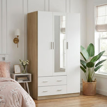 Load image into Gallery viewer, 24400-bram-3-door-wardrobe-cabinet-with-mirror-oak-white-26091512