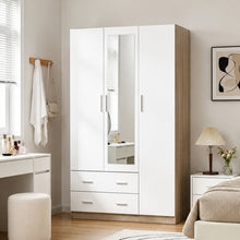 Load image into Gallery viewer, 24400-bram-3-door-wardrobe-cabinet-with-mirror-oak-white-26091515