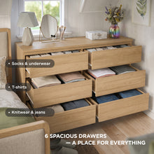 Load image into Gallery viewer, 23937-tongass-6-drawer-lowboy-oak-2609153
