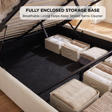 Load image into Gallery viewer, Lifteo Boucle Queen Gas Lift Bed Frame - Beige