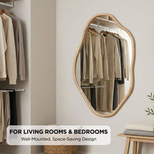Load image into Gallery viewer, 24427-moro-freeform-wall-mirror-91cm-light- wood-2609215