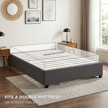 Load image into Gallery viewer, Bromo Fabric Slat Bed Frame - Double