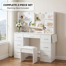 Load image into Gallery viewer, 24471-lumina-2-piece-dressing-table-with-mirror-stool-set-white-2609216