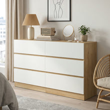 Load image into Gallery viewer, 22198-harris-6-drawers-low-boy-oak-white-2609247