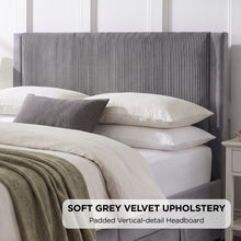Load image into Gallery viewer, Gower Double Fabric Bed Frame with 4 Drawers - Grey