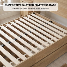 Load image into Gallery viewer, Elda Single Bed Frame with USB Port &amp; Drawers - Natural