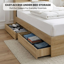 Load image into Gallery viewer, Elda Single Bed Frame with USB Port &amp; Drawers - Natural