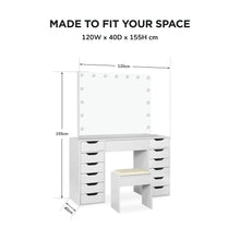 Load image into Gallery viewer, 24256-lustra-2-piece-dressing-table-with-mirror-stool-set-white-2609284