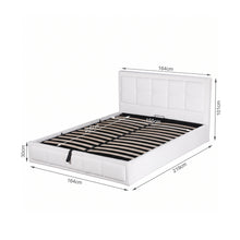 Load image into Gallery viewer, LT11180-cube-boucle-queen-gas-lift-bed-frame-white-2610098