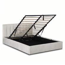 Load image into Gallery viewer, Slat Queen Gas Lift Bed Frame - Linen Beige