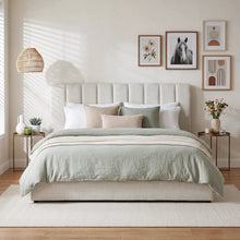 Load image into Gallery viewer, Slat Queen Gas Lift Bed Frame - Linen Beige