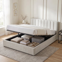 Load image into Gallery viewer, Slat Queen Gas Lift Bed Frame - Linen Beige