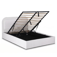 Load image into Gallery viewer, Fuzz Boucle Queen Gas Lift Bed Frame - White