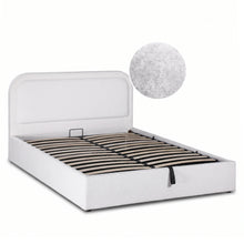 Load image into Gallery viewer, Fuzz Boucle Queen Gas Lift Bed Frame - White