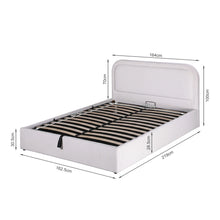 Load image into Gallery viewer, Fuzz Boucle Queen Gas Lift Bed Frame - White