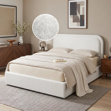 Load image into Gallery viewer, Fuzz Boucle Queen Gas Lift Bed Frame - White