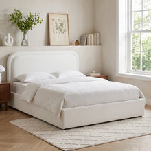 Load image into Gallery viewer, Fuzz Boucle Queen Gas Lift Bed Frame - White