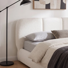 Load image into Gallery viewer, Bub Boucle Queen Gas Lift Bed Frame - White